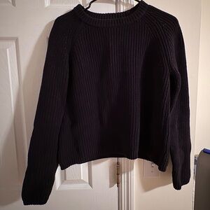 Quince Women's Black Crew Neck Sweater